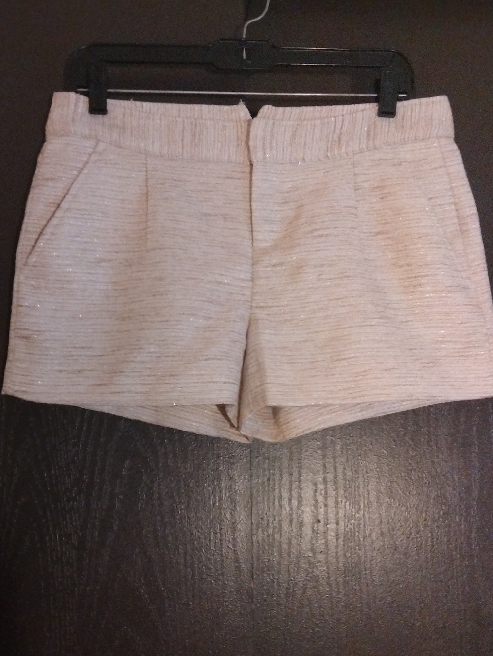 Banana Republic Light Cream High-Waist Sparkle Shorts